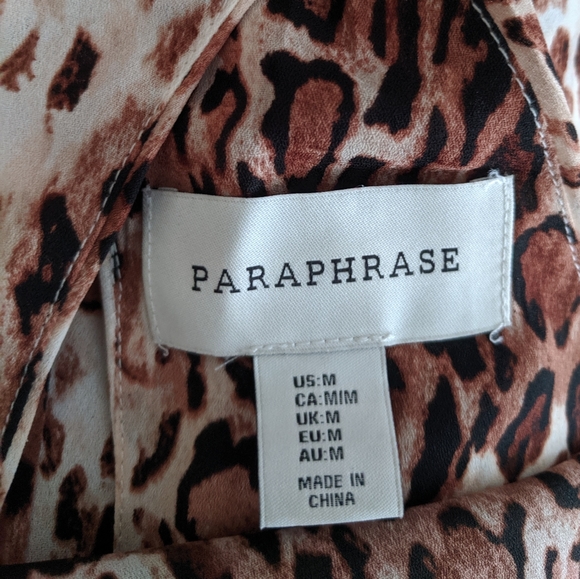 Paraphrase Leopard Print Sleeveless Blouse Size M - Picture 4 of 6
